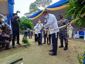 Guna Mencerdaskan Anak-anak Maritim, Lanal Palembang Bersama PT.Pusri Resmikan Rumah Pintar