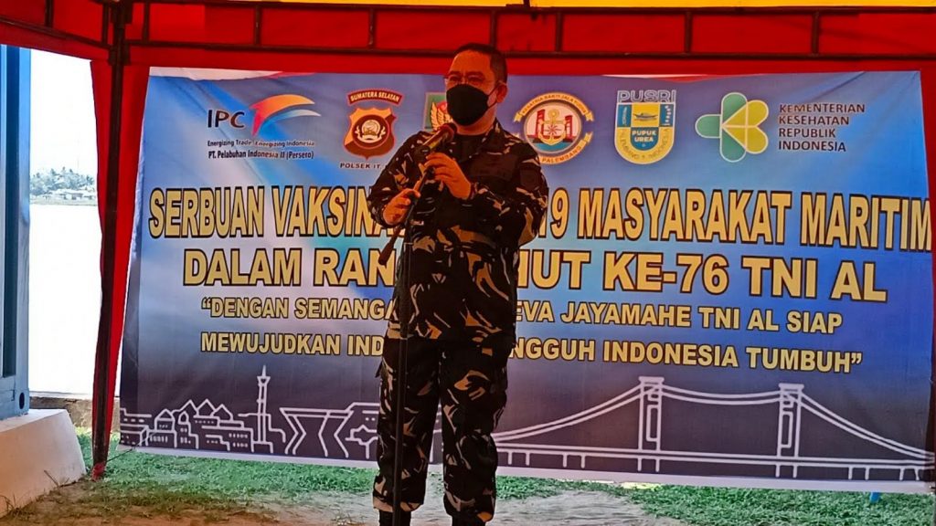 Peringati Hari Jadi Ke-76 TNI AL, Lanal Palembang Terus Kebut Vaksinasi Covid-19