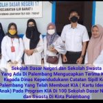 Sekolah Dasar Negeri dan Sekolah Swasta  Yang Ada Di Palembang Mengucapkan Terima Kasih Kepada Dinas Kependudukann Catatan Sipill Kota Palembang Yang Telah Membuat KIA ( Kartu Identitas Anak) Pada Program KIA Di 100 Sekolah Dasar Negeri dan Swasta Di Kota Palembang