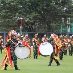 ATRAKSI MARCHING BAND YONARHANUD 12/SBP KODAM II/SRIWIJAYA WARNAI PEMBUKAAN LIGA SANTRI PIALA KASAD 2022 DI JAKABARING