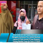 Nova Yunita Istri Sah Pejabat Banyuasin AJ Menggelar Konferensi Pers Setelah Membuat  Laporan Di Polda Sumsel Di Duga Mengenai  Tentang Menikah Tanpa Ijin Pasal 279 KUHP