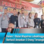 Dalam 1 Bulan Mapolres Lubuklinggau Berhasil Amankan 5 Orang Tersangka