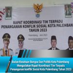 Badan Kesatuan Bangsa Dan Poltik Kota Palembang Mengadakan Rapat Koordinasi Tim Terpadu Penanganan konflik Sosial Kota Palembang Tahun 2023