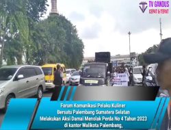 Forum Komunikasi Pelaku Kuliner Bersatu Palembang Sumatera Selatan Melakukan Aksi Damai Menolak Perda No 4 Tahun 2023 di kantor Walikota Palembang