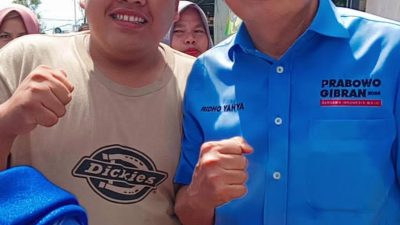 Ketua Partai Prima Prabumulih Yustito Alfata Beserta Ketua TKD Prabowo-Gibran Prabumulih, Ir H Ridho Yahya.,M.M Menghadiri Kampanye Di Musi Rawas.