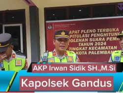 Kapolsek Gandus Bersama Anggota Polrestabes Kota Palembang Melakukan Giat Pengamanan Rapat pleno Terbuka Rekapitulasi Penghitungan Perolehan Suara Pemilu 2024 Tingkat Kecamatan Gandus