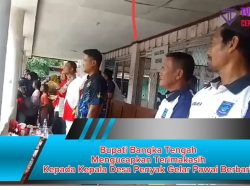 Bupati Bangka Tengah Mengucapkan Terimakasih Kepada Kepala Desa Penyak Gelar Pawai Berbaris