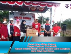 Kepala Desa Riding Panjang Ucapan Beribuan Terimakasih Kepada Seluruh Warga Untuk Bersama-sama Mengikuti Jalan Sehat Dan Senam