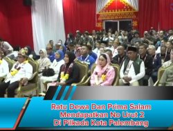 Ratu Dewa Dan Prima Salam  Mendapatkan No Urut 2 Di Pilkada Kota Palembang Tahun 2024