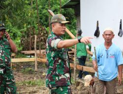 Kasdim 0418/Palembang Tinjau Pembangunan Koperasi Desa Kelurahan Merah Putih (KDKMP) di Kecamatan Sematang Borang