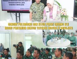 Dandim 0418/Palembang dan Ketua Persit Cabang XLII Hadiri Peresmian Kantor Yayasan Kartika Jaya Cabang II Sriwijaya