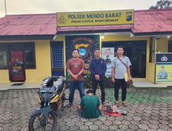 Polsek Mendo Barat Mengamankan Seorang Laki – laki Berinisial FR Usai Melakukan Pencurian Di Rumah Warga Di Desa Penagan dan Kota Kapur