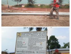 Diduga Abaikan K3, Proyek Jembatan di Jalan Raya Desa Guntung Koba Jadi Sorotan Warga