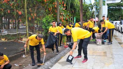 Jalankan Instruksi Presiden, Polda Babel Gelar Aksi Bersih Sampah Serentak Wujudkan “Indonesia Asri”