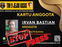 Stop Press! Keanggotaan Irvan Bastian di Tim 9 Jejak Kasus Resmi Dihentikan
