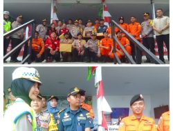 Kasat Lantas Polresta Pangkalpinang Serahkan Bingkisan kepada Personel Pospam Mudik di Pelabuhan Pangkal Balam