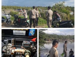 Polsek Belinyu bersama Satpol PP Kecamatan Belinyu lakukan Penertiban tambang ilegal, Jalan Kampung Kusam, Desa Gunung Muda
