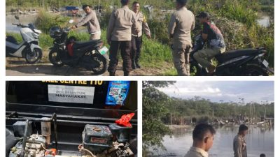 Polsek Belinyu bersama Satpol PP Kecamatan Belinyu lakukan Penertiban tambang ilegal, Jalan Kampung Kusam, Desa Gunung Muda