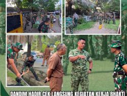 Dandim 0418/Palembang Tinjau Langsung Kerja Bakti Gerakan Nasional Indonesia Asri di Stadion Kamboja