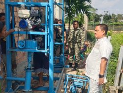 Pembuatan Sumur Bor Sasaran III TMMD Ke-129 Kodim 0418/Palembang di Pesantren Minhajul Aulia Mina Terus Berjalan