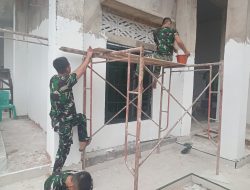 Rehab Mushola Baitul Makfurin Masuki Tahap Finishing,TMMD ke 129 Kodim 0418/Palembang