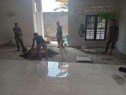 Memasuki Hari Ke-14, Satgas TMMD Ke-129 Kodim 0418/Palembang Terus Kebut Pembangunan Mushola Baitul Makfurin