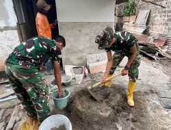 Hari Ke-14 TMMD Ke-129, Satgas Kodim 0418/Palembang Lanjutkan Pembangunan RTLH Rumah Bapak Fernando