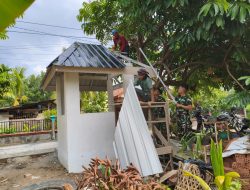 Hari Ke-16 TMMD Ke-129, Satgas Kodim 0418/Palembang Rampungkan FiHnishing Pos Kamling di Kelurahan Talang Jambi