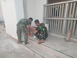 TMMD ke-129 Kodim 0418/Palembang Hari ke-17, Satgas Lanjutkan Finishing Mushala Baitul Makfurin