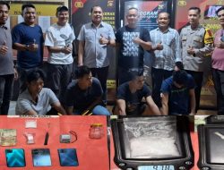 Polres Ogan Ilir Jajaran Polda Sumsel Gerebek Pesta Narkoba, Empat Pengedar Sabu Diamankan