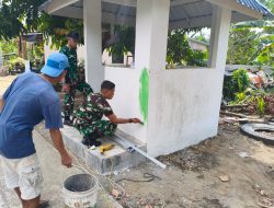 Pos Kamling TMMD Ke-129 Kodim 0418/Palembang Dipoles, Wujudkan Lingkungan Aman dan Nyaman