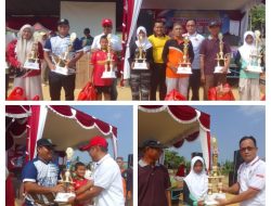 Kades Balunijuk Bersama Camat Merawang Serahkan Piala dan Trofi kepada Pemenang Pawai Karnaval dan Lomba Gaple