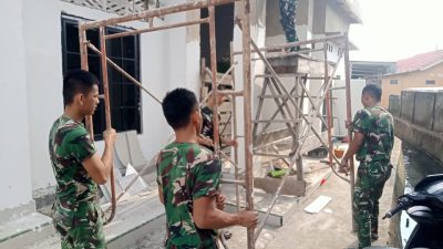 Hari Ke-18 TMMD Ke-129, Satgas Kodim 0418/Palembang Terus Rampungkan Pembangunan Mushola Baitul Makmurin