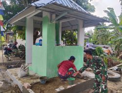 Satgas TMMD Ke-129 Kodim 0418/Palembang Lanjutkan Pembangunan Poskamling di Hari Ke-21