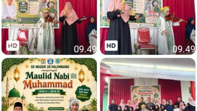 SD Negeri 28 Palembang memperingati Maulid Nabi Muhammad SAW 1448 H “Meneladani Akhlak Rasulullah SAW Untuk Mewujudkan Generasi Beriman, Berilmu dan Berakhlak Mulia”
